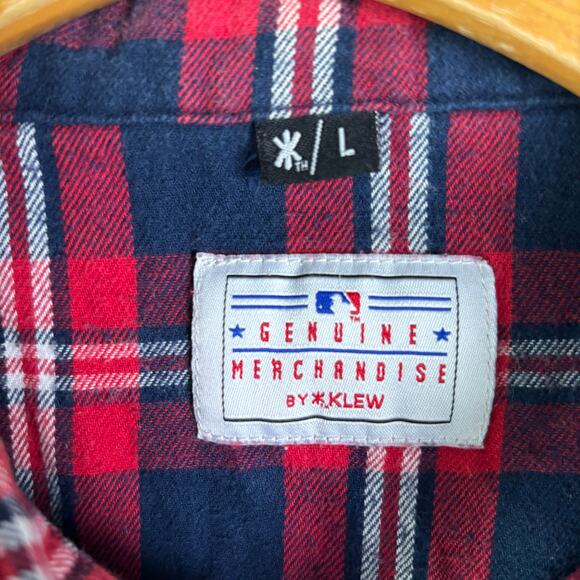 GENUINE MERCHANDISE Boston Red Sox Long Sleeve Button Front Red Flannel Shirt - Picture 11 of 11
